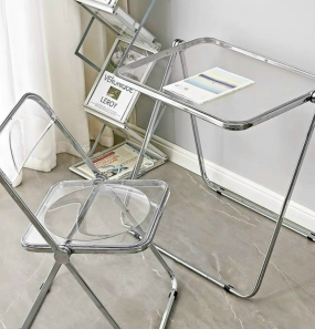 ghế mặt nhựa trong suốt khung inox 304