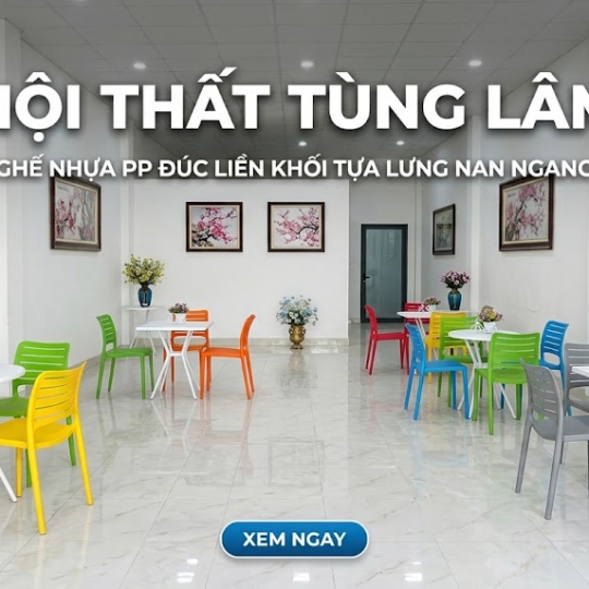 Ghế Nhựa PP Đúc Liền Khối Tựa Lưng Nan Ngang Cao Cấp – Noithattunglam.com