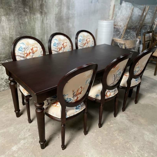 Ghế Louis Không Tay Khung Gỗ Tự Nhiên Cao Cấp | Nội Thất Tùng Lâm