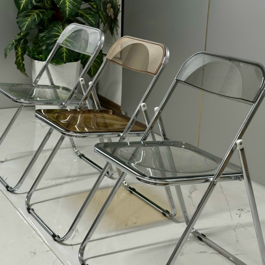 ghế mặt nhựa trong suốt khung inox 304