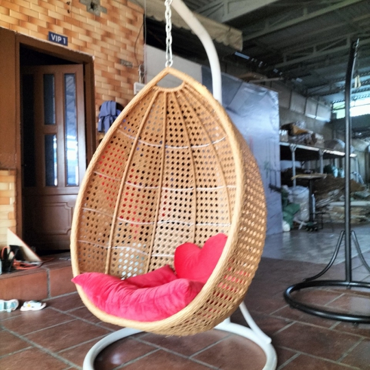 Xích Đu Đơn Đan Hoạ Tiết Mắt Cáo