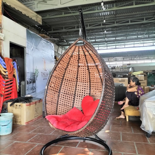 Xích Đu Đơn Đan Hoạ Tiết Mắt Cáo