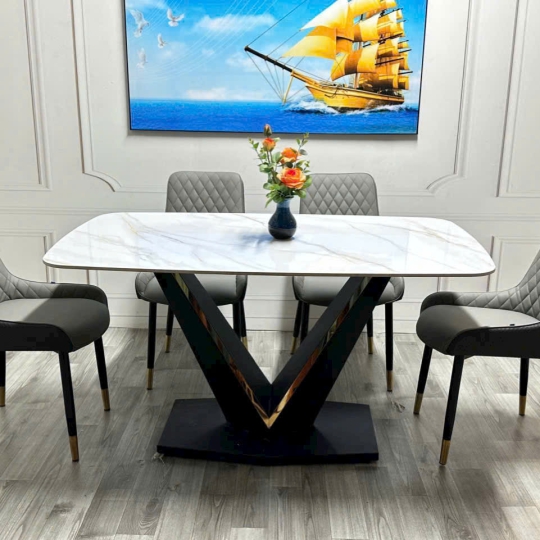  Ghế Molly + bàn V Mạ Vàng 