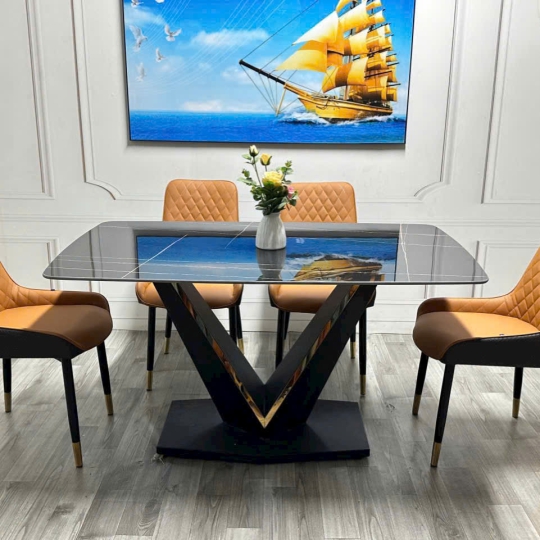  Ghế Molly + bàn V Mạ Vàng 