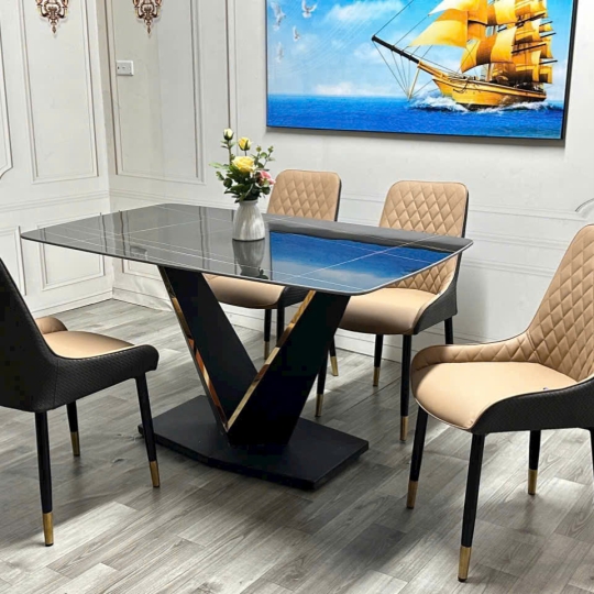 Ghế Molly + bàn V Mạ Vàng 